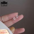 Carat Women Ear Studs Geometric Heart Double Pentagram Butterfly Triangle Girls Stud Earrings. 