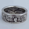 【Innovative design】Yuanjing temu Antique Coin Morgan Beauty Carved Men's 1945 Ring Children's Women's Jewelry. 