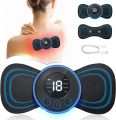 Rechargeable Mini Neck Pulse Cervical Electric Massager Machine with Pad LCD Display Body Muscle Pain Relax Body  Therapy Massager Stick for Men Women. 