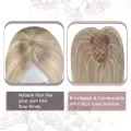 Ugeat Hair Topper Natural Human Hair Blonde Mono Base 3*5inch Women Toupee Invisible Free Part Hair Toppers Hair Extension. 