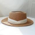 Ladies Handmade Natural Straw Hat Summer Beach Hat for Women Men Panama Cap Fashion Concave Flat Protetion Visor Sun Boat Hats.