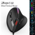 ZELOTES T-50 Wired Vertical RGB Gaming Mouse Optical Mouse 9Buttons 12800 DPI Adjustable for PC Computer Laptop Desktop Notebook.