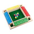 Four-Sided Flip Card Game Educational Toys Digital Board Wooden Toy Dice Game Shut The Box Board Game Wooden Number Game. 