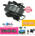 12v 5a Adaptor AC DC adapter 12V 5a CCTV power supply Charger (Connector size: 5.5mm x 2.5mm ) Multi purpose use Power Supply AC110-220V.
