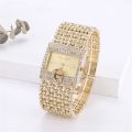 Simple Square Gold Ladies Watch Fashion Classic Alloy Diamond Bracelet Ladies Watch Gold Silver Diamond Scale Dial Quartz Reloje. 