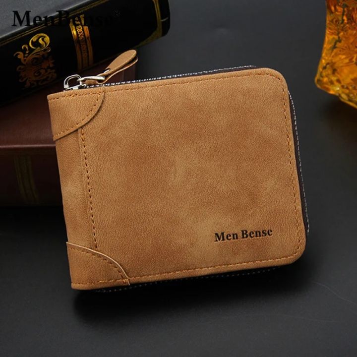 Men's Leather Wallet Casual Zipper Wallets Card Holder Male Synthetic PU  Purse Coin Purse Personalized Wallet Men Leather