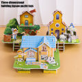 3D Stereo Puzzle Cartoon House Castle Building Model DIY Handmade Early Learning Educational Toys.