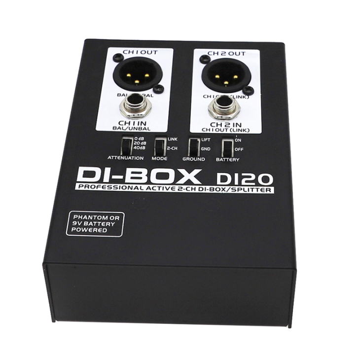 Professional%20DIRECT%20BOX%20Low%20Noise%20Guitar%20Bass%20DI%202%20Channel%20Audio%20Converter%20Multi-Purpose%20Mixer%20Audio%20-%20Image%204