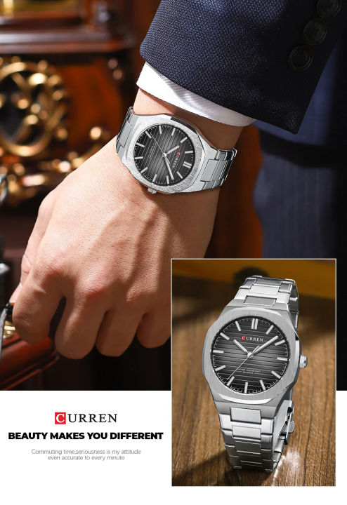 CURREN%208456%20Men's%20Stainless%20Steel%20Quartz%20Watch%20Luxury%20Fashionable%20Casual%20Wristwatch%20For%20Men-%20Silver%20&%20Black%20-%20Image%206