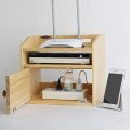 TV Ceiling Wall Mounts Wireless WiFi Router Storage Box Set Top Box Shelf TV Console Solid Wood, Multilayer Functional Storage Shelf-12/12/10.
