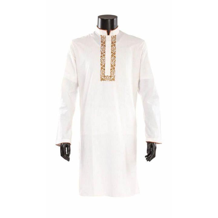 Malayon Cotton Panjabi for Men - White