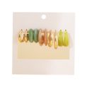 5Pairs Enamel Set Earrings Metal Earings Female.