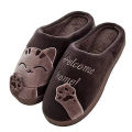 Cute Cat Slippers Fluffy Furry Women Home Platform Slippers Men Winter Plush Slides Indoor Fuzzy Slippers Lovely Cotton Shoes.