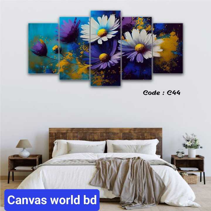 5Pcs In 1 Set Wall Canvas printing code#c44 | Daraz.com.bd