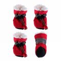 4pcs Winter Puppy Socks Waterproof Anti-slip Warm Dog Shoes Footwear Rain Snow Boots Pet Shoes. 