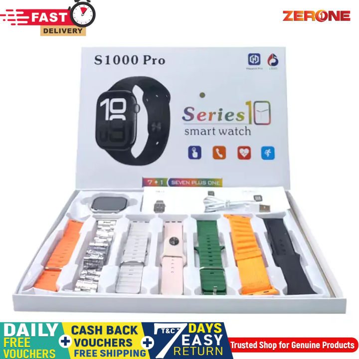 S1000 Pro 7+1 Series 10 Smart Watch | S100 Pro Max Smart Watch with Fitness, Health Tracking & Bluetooth Calling | Compatible with Android & iOS