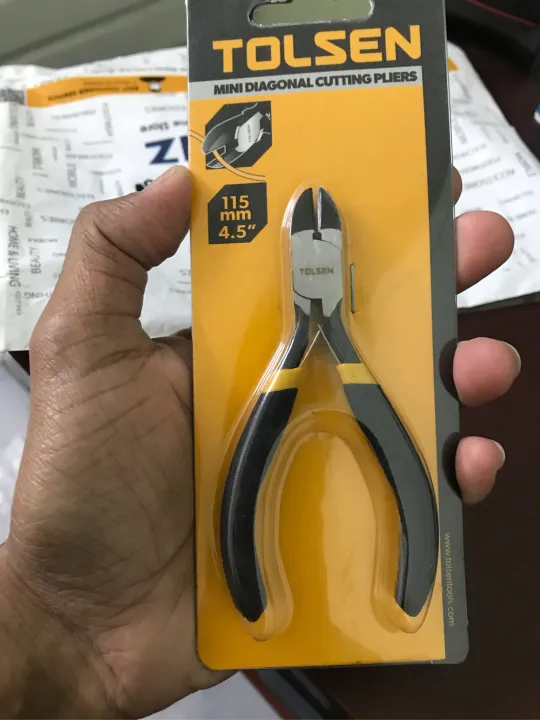 TOLSEN%204.5"%20Mini%20Diagonal%20cutting%20Pliers%20%20Bi-Dipped%20Handle%20Model:%2010033%20-%20Image%205