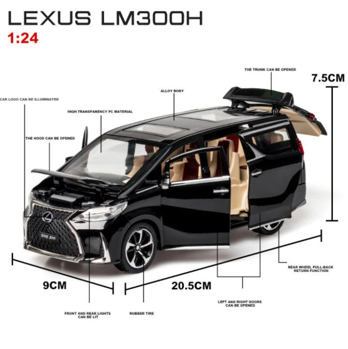 1:24%20Luxury%20Lexus%20LM300h%20MPV%20Diecast%20Alloy%20Car%20Model%20M929M%20Simulation%20Vehicle%206%20open%20Metal%20Toy%20Model%20Pull%20back%20Sound%20Light%20Racing%20Car%20-%20Image%208