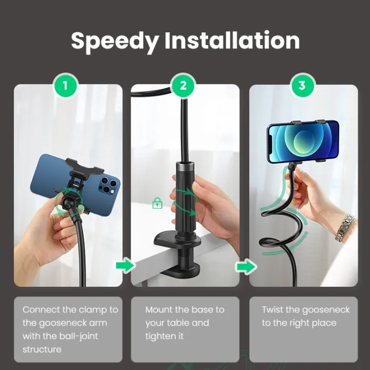 UGREEN%20Gooseneck%20Clip%20Phone%20Holder%20for%20Bed%20Desk%20Cell%20Phone%20Mount%20Flexible%20Lazy%20Long%20Ar-m%20Cla-mp%20Headboard%20Hand%20Free%20Overhead%20for%20iPhone%20Pro%20Max%20Samsung%20Galaxy%20Ultra%20-%20Image%2010