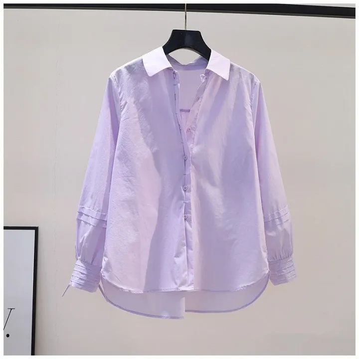 Design%20Sense%20Pleated%20Lace-up%20Long-Sleeved%20Pink%20Cotton%20Shirt%20Women's%20Loose%20Shirt2023Spring%20and%20Summer%20Artistic%20Temperament%20Top%20Fashion%20-%20Image%206