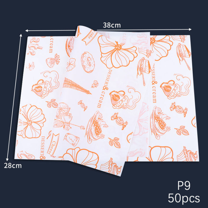 50Pcs%20Cute%20Bento%20Cake%20Box%20Pad%20Food%20Grade%20Paper%20Bread%20Hamburg%20Cake%20Fried%20Food%20Oil-Proof%20Wrapping%20Paper%20Kitchen%20Baking%20Tool%20-%20Image%203