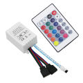 Dual Output Connectors 24 Keys Dc 12V 2 Ports Control Ir Remote Rgb Controller For Smd 2835 3528 5050 Led Strip - Rgb Led Strip Light - Rgb Light - rgb light. 