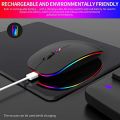 Rechargeable Bluetooth Wireless Mouse with 2.4GHz USB RGB 1600DPI Mouse for Computer Laptop Tablet PC Macbook Gaming Mouse Gamer.