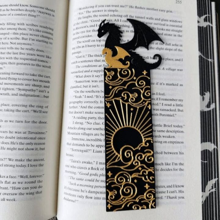 New Acrylic Dragon Bookmark Funny Bookshelf Display Decoration Bookmarks for Books School Supplies Bookmarks Student Stationery Double-sided Long Fei Bookmark