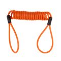 2x Safety Lanyard Spring Coil Wire Rope Disc Brake Lock Reminder Cable Stretch to 1.2m Orange. 