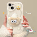 For Oppo A17 A9 A38 A7 A18 A76 A15 A58 A16 A92 A57 A78 A53 A12 A17K A5 A16s A74 A3s A95 A31 A16K A96 A77 A5s A33 A54 Reno 5 4F 10 6 Cute Plush Coal Ball Doll Black White Couples Soft Case. 