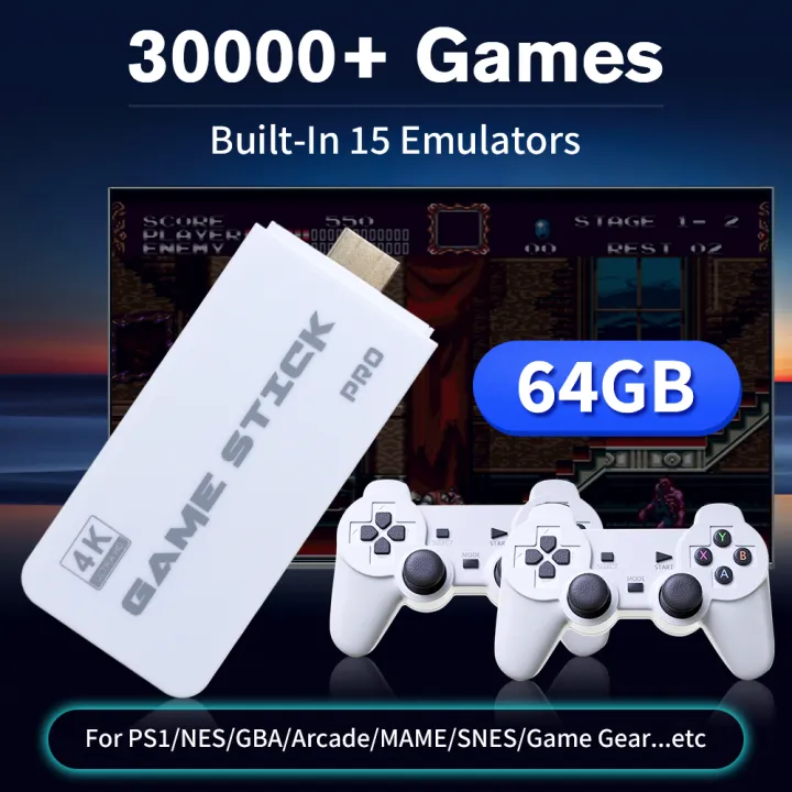 G1 64G Game Stick Linux OS 4K Video Game Console For PS1/GameGear/Arcade/NES/SNES/MAME/FB NEO/NEOGEO With 30000+ Games Plug Play