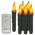 Qiunery 6Pcs Led Electric Candles Lamp With 10 Key Remote Control, Automatic Timer 3D Led Battery Candles Light, Flameless Taper Candles Light For Wedding Christmas Candles Lamp.