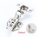 4Pcs Hinge Stainless Steel Hydraulic Cabinet Door Hinges Damper Buffer Soft Close Kitchen Cupboard Furniture Full/Embed. 