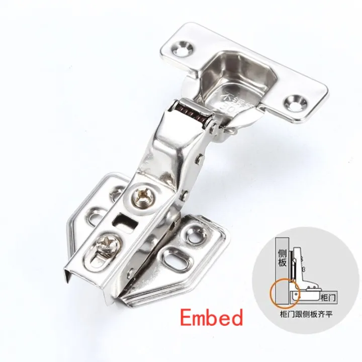 4Pcs%20Hinge%20Stainless%20Steel%20Hydraulic%20Cabinet%20Door%20Hinges%20Damper%20Buffer%20Soft%20Close%20Kitchen%20Cupboard%20Furniture%20Full/Embed%20-%20Image%202