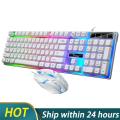 Wired Keyboard Mouse Set G21B-RGB-BA Mechanical Gaming Keyboard And Mouse Combo Wired RGB LED For Computer Laptop Gamer. 