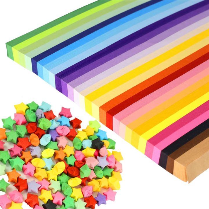 Stra Paper 1350 Sheets Star Paper Strips 27 Assortment Color Star Paper Lucky Wish ...