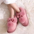 Autumn Winter Cotton Slippers Rabbit Ear Home Indoor Slippers Winter Warm Shoes Womens Cute Plus Plush Slippers. 