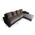 Super Quality Lecquer Polish L Shaped Sofa Malaysian Process Wood (Model: S-244) - Golden Color. 