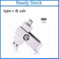 【 24h Ship+Ready stock】Original HP OTG 2TB 1TB 512GB flash drive 256GB Metal pen drive 128GB high-speed type-c & usb dual pendrive OTG USB Flash Drive 32GB pendrive.
