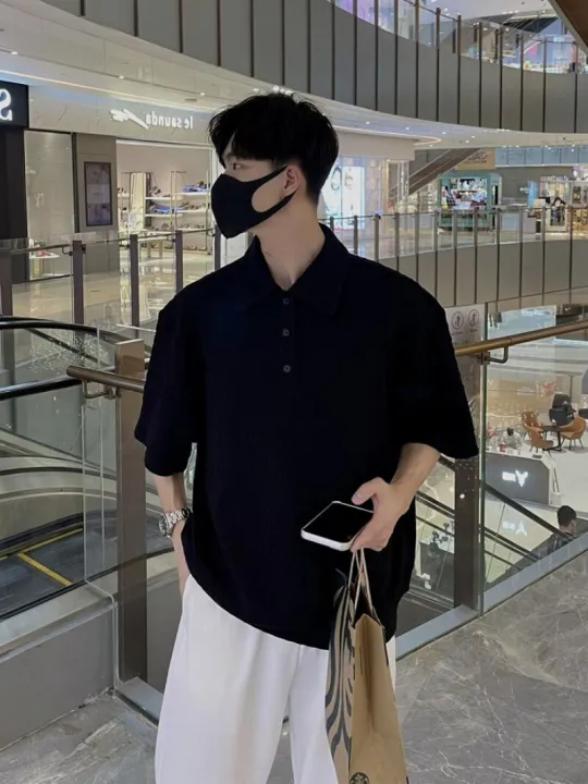 %E3%80%90Alien%20Alien%E3%80%91%202023%20Summer%20New%20Waffle%20Short%20Sleeve%20Polo%20Shirt%20Men%20Lapel%20Casual%20Loose%20Solid%20Color%20Lapel%20Button%20Up%20Designer%20Polo%20T%20Shirt%20for%20Male%20-%20Image%202