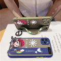 UCUC for OPPO A37 Wrist Strap Case Lovely Cartoon Red Hat Girl Wristband Printing Cover Shockproof Frosted Phone Case. 