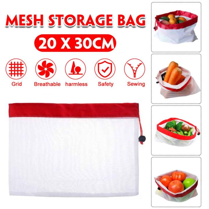 20x30CM Home Reusable Mesh Transparent Bags Grocery Fruit
