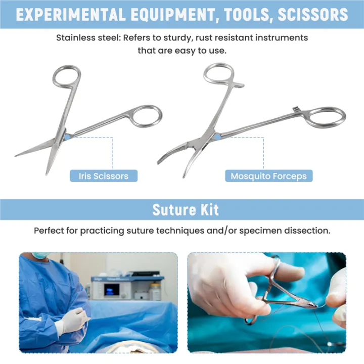Suture%20Kit,Stainless%20Steel%20Training%20Instruments%20with%20Scalpel%20Blades%20for%20Veterinarian,Biology%20and%20Dissection%20Lab%20Students%20-%20Image%205