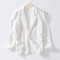 2023 Spring New Casual Linen and Cotton Safari Suits for Men Clothing Solid Color Blazers Men Jackets Oversize.