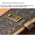 200 pages password with lock diary notepad scheduler European retro notebook simple hand ledger diary. 