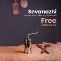 Stainless Steel Indian Made Sevanazhi Sevai Nazhi Sev Sancha Gathiya Murukulu Janthikulu Idiyappam Maker with Free 6 Different Jali. 