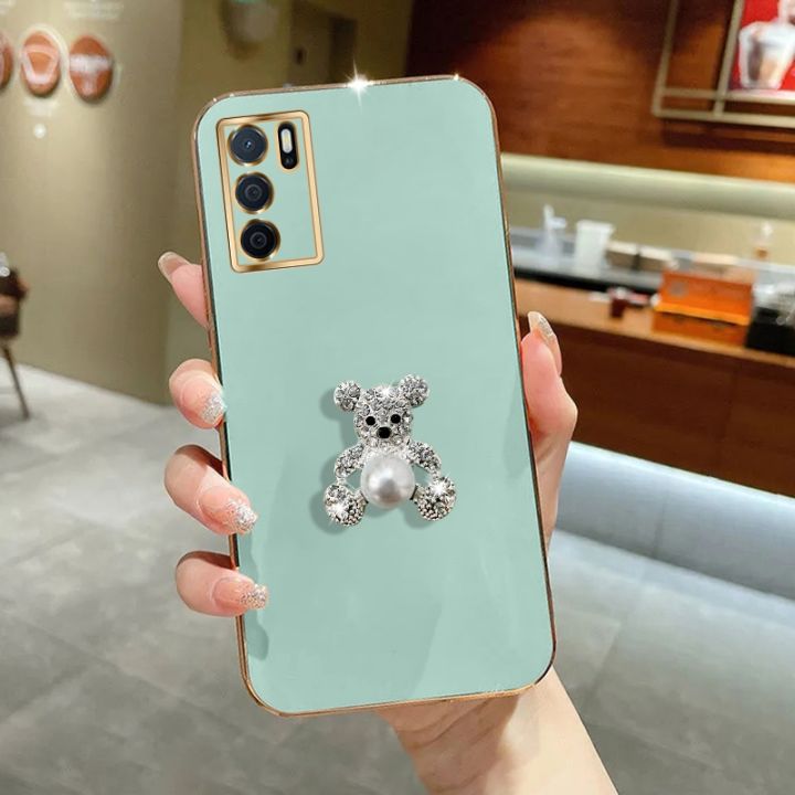 FELMYST%20Bear%20Case%20For%20OPPO%20A16%20Luxury%203D%20Cute%20Be@r%20Pearl%20Metal%20Phone%20Mobile%20Casing%20Hold%20Square%20Girl%20Boy%20Gift%20Soft%20Shockproof%20Back%20Cover%20Cases%20-%20Image%202