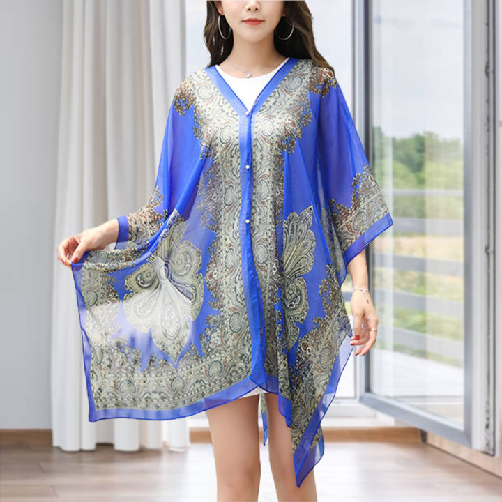 Swimwear%20Cover%20Up%203/4%20Sleeve%20Anti%20Sun%20Cover%20Up%20Shawl%20-%20Image%205