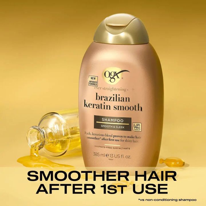 OGX Ever Straight Brazilian Keratin Smooth Shampoo 385ml