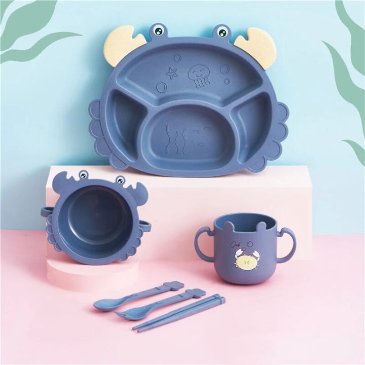 %E3%80%90NEW%E3%80%91%20Qshare%206-Piece%20Baby%20Crab%20Tableware%20Kids%20Divided%20Household%20Dinner%20Plate%20Children%20Anti-Tumble%202-Ears%20Feeding%20Bowl%20Spoons%20Baby%20Dish%20-%20Image%207